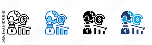 Economic Default icon Multi Style Vector Illustration