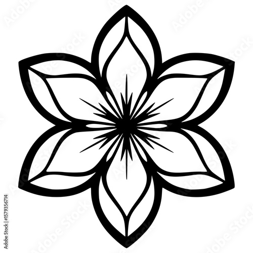 Delicate floral icon design featuring intricate petal details