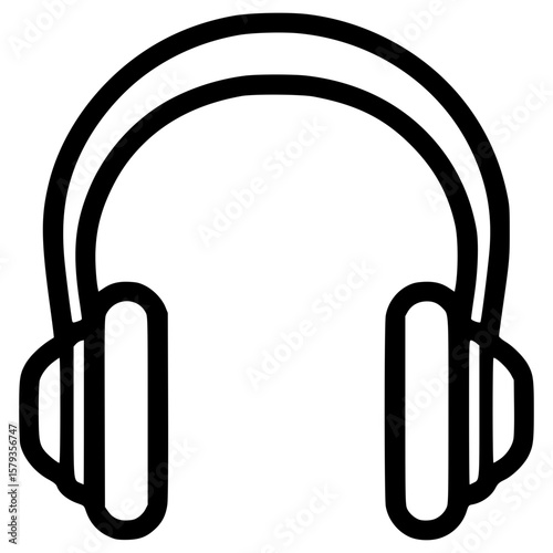Vector icon of headphones designed for music and audio applications