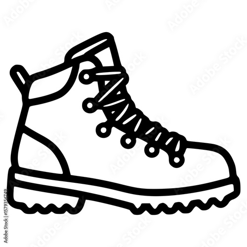 Stylish hiking boot icon for outdoor adventure design