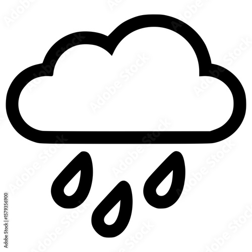 Cloud with rain drops icon representing precipitation and weather