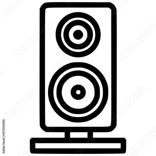 Modern dual-speaker vector icon