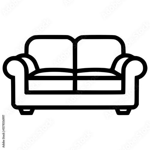 Stylish and comfortable vector icon of a modern sofa design