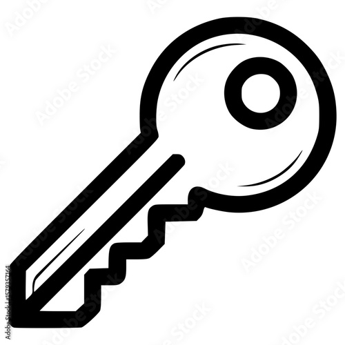 Simple and clear icon of a key suitable for various applications