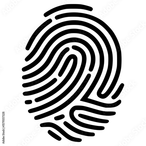 Unique vector icon representing a stylized fingerprint design