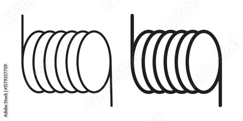 Wire coil icons in trendy linear style vector. Vector illustration