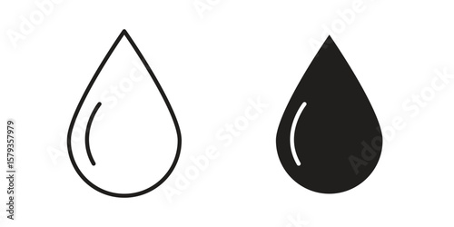 Water drop icons in trendy linear style vector. Vector illustration