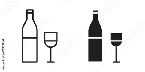 Vodka icons in trendy linear style vector. Vector illustration