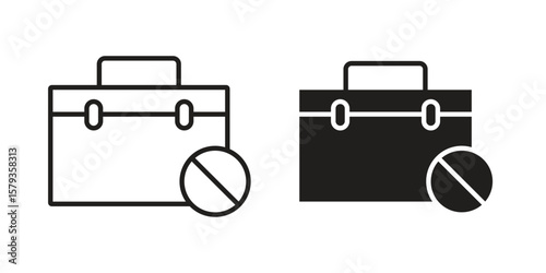 Unemployment icons in trendy linear style vector. Vector illustration