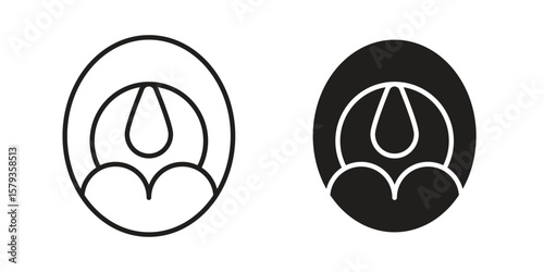 Tonsillitis icons in trendy linear style vector. Vector illustration