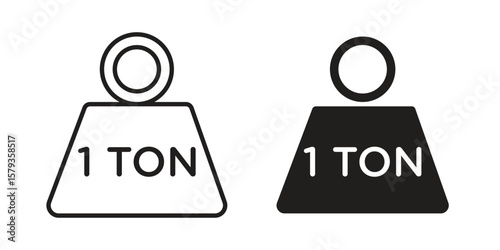 Tonne icons in trendy linear style vector. Vector illustration