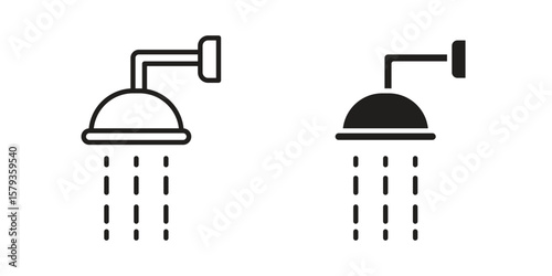 Shower Head icons in trendy linear style vector. Vector illustration