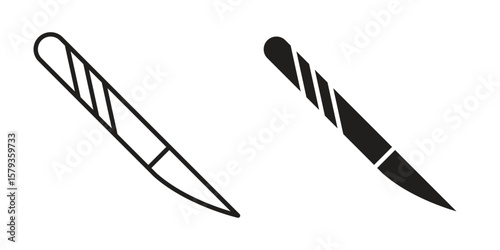 Scalpel icons in trendy linear style vector. Vector illustration