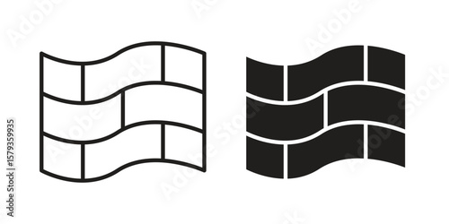 Roof tile icons in trendy linear style vector. Vector illustration