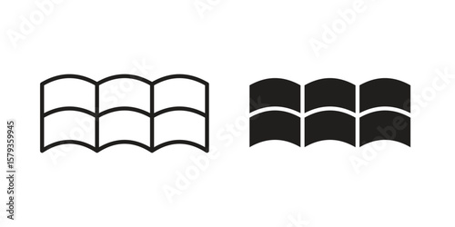 Roof tile icons in trendy linear style vector. Vector illustration