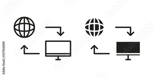 Remote Access icons in trendy linear style vector. Vector illustration