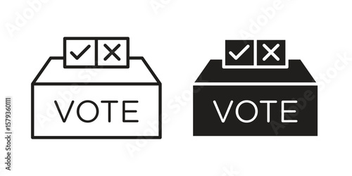 Referendum icons in trendy linear style vector. Vector illustration