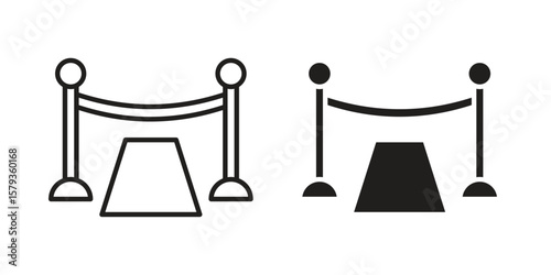 Red carpet icons in trendy linear style vector. Vector illustration