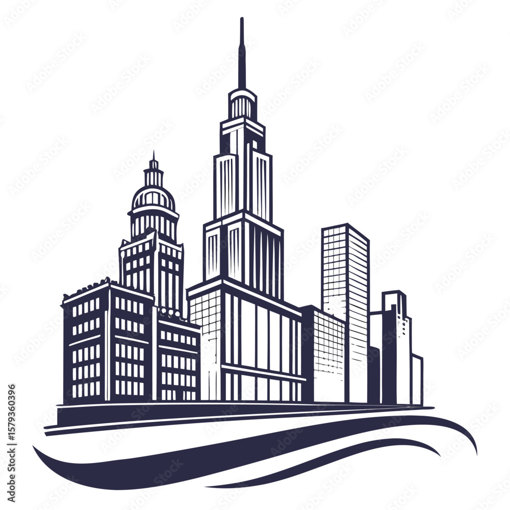 Fototapeta premium city skyline vector illustration