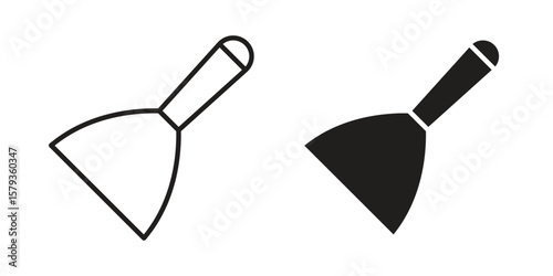 Putty knife icons in trendy linear style vector. Vector illustration