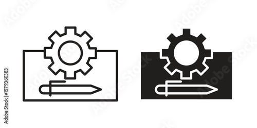 Prototyping icons in trendy linear style vector. Vector illustration