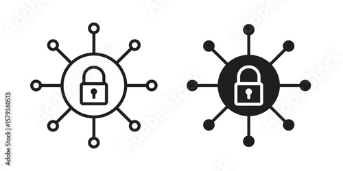 Private network icons in trendy linear style vector. Vector illustration