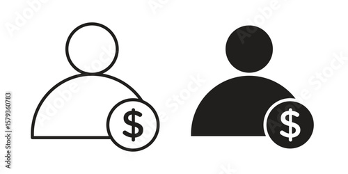 Personal loan icons in trendy linear style vector. Vector illustration