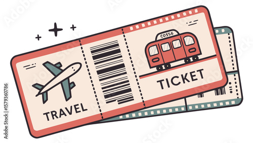 Travel Ticket Icon – Flight or Train Pass Vector