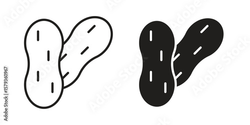 Peanut icons in trendy linear style vector. Vector illustration