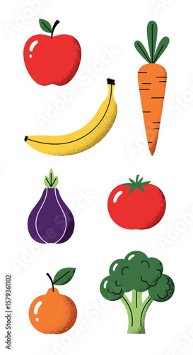 A vibrant collection of fresh fruits and healthy vegetables for a nutritious diet