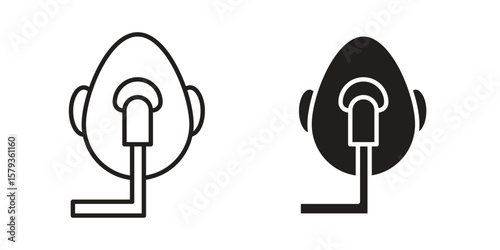 Oxygen mask icons in trendy linear style vector. Vector illustration