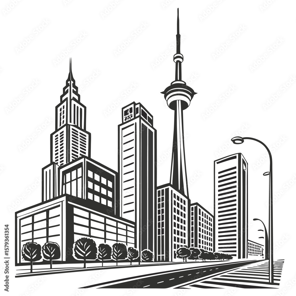 Fototapeta premium city silhouette vector