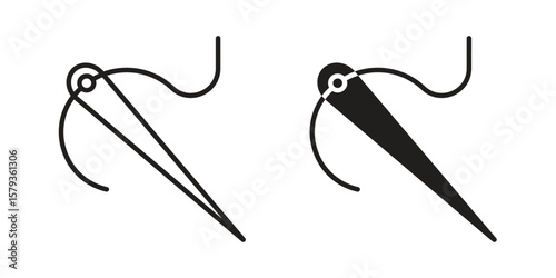 Needle icons in trendy linear style vector. Vector illustration