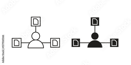 Multitask icons in trendy linear style vector. Vector illustration