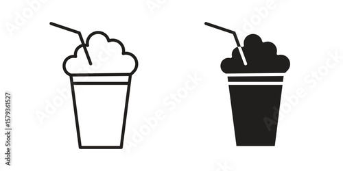 Milkshake icons in trendy linear style vector. Vector illustration