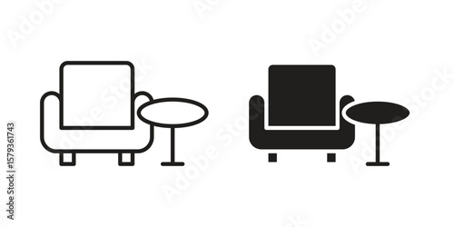 Lounge icons in trendy linear style vector. Vector illustration
