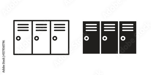 Lockers icons in trendy linear style vector. Vector illustration