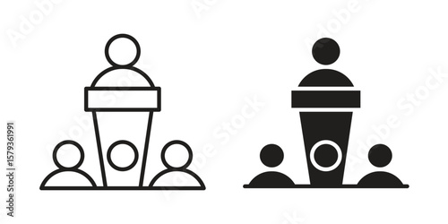 Lecture icons in trendy linear style vector. Vector illustration