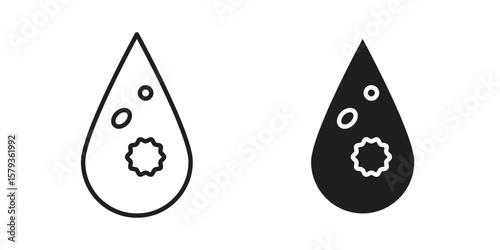 Leukemia icons in trendy linear style vector. Vector illustration