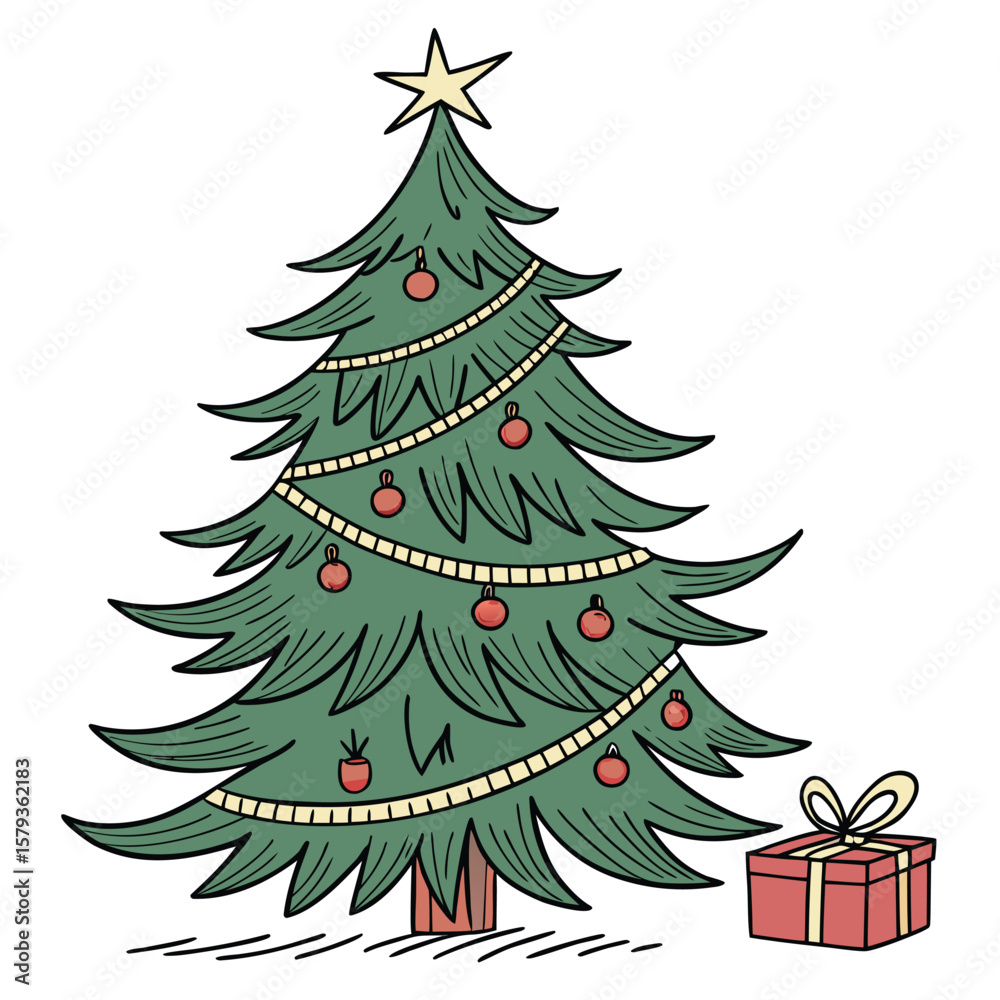 Fototapeta premium christmas tree with gifts