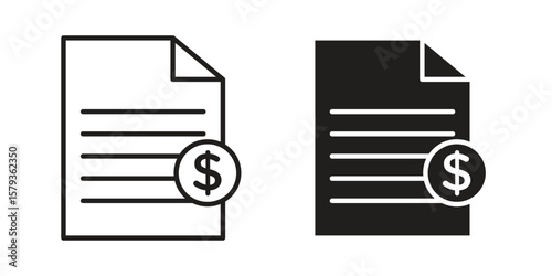 Invoice icons in trendy linear style vector. Vector illustration
