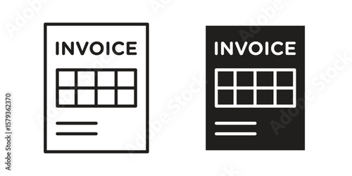 Invoice icons in trendy linear style vector. Vector illustration