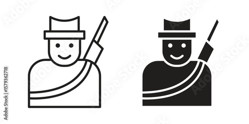 Hunter icons in trendy linear style vector. Vector illustration