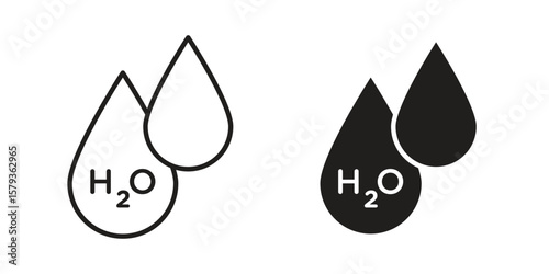H2o icons in trendy linear style vector. Vector illustration