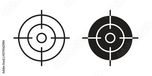 Gun target icons in trendy linear style vector. Vector illustration