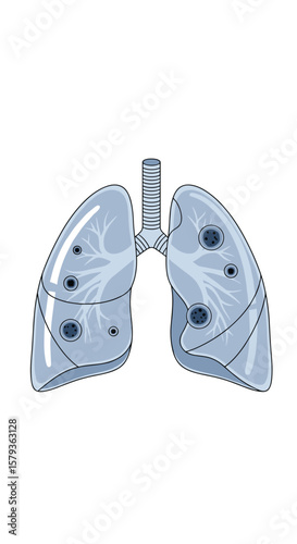 Illustrating lung health and respiratory system diseases affecting breathing