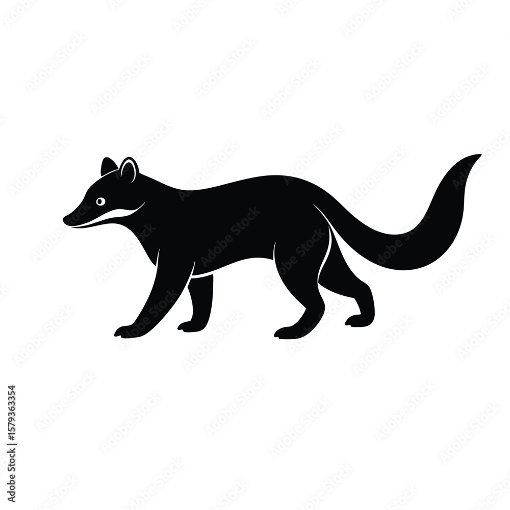 Fototapeta premium Coati Walking Silhouette – Tropical Wildlife Vector Icon
