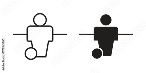 Foosball icons in trendy linear style vector. Vector illustration