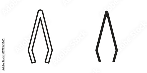 Eyebrow tweezers icons in trendy linear style vector. Vector illustration