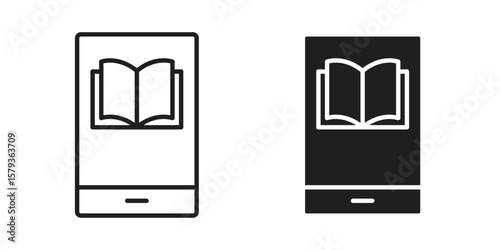 Ebook icons in trendy linear style vector. Vector illustration